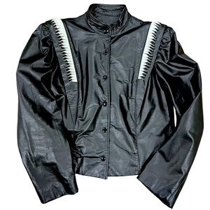 Leathercraft| Vintage Slim cut Moto leather puffer style jacket